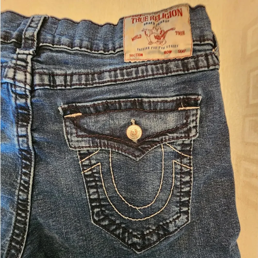 True Religion Men's Denim Ricky Straight Jean SZ 36 Flap Pockets